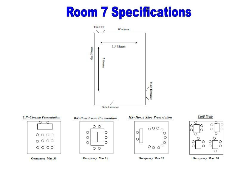 Room 7 specifications - rooms avaiable for hire at Christ Church, Uxbridge 