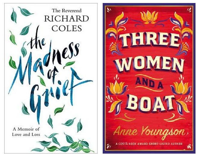 Book covers of 'The Madness of Grief' and 'Three Women in a Boat'