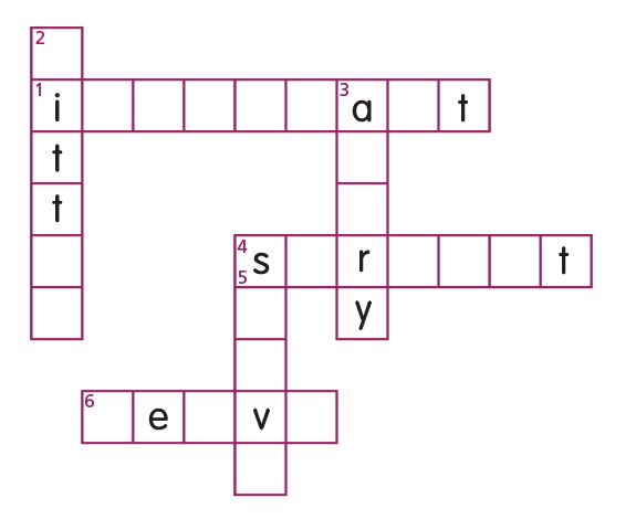 A crossword puzzle with some letters filled in