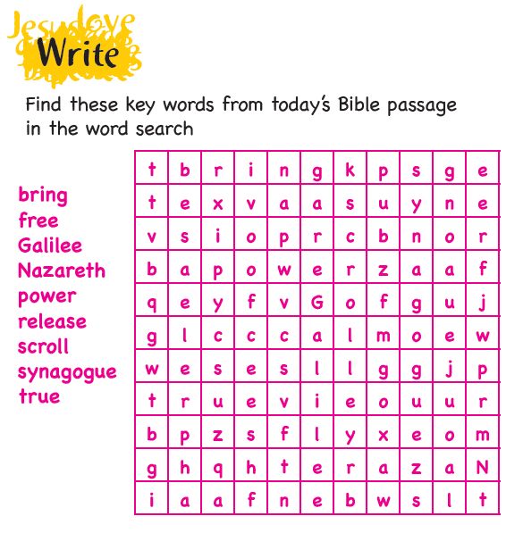 A word search puzzle