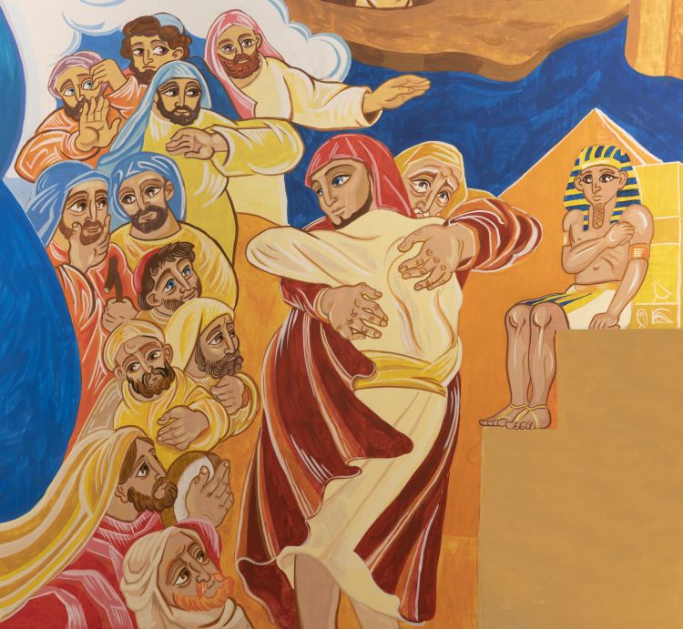 A fresco showing Joseph meeting his brothers in Egypt
