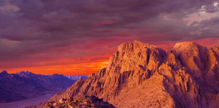 Mount Sinai against a sunset sky