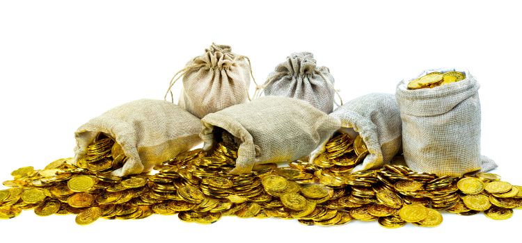 Sacks of gold coins