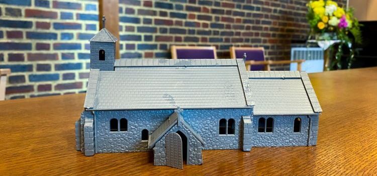 An airfix model of a church