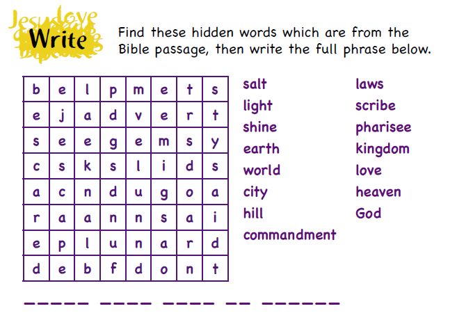 A wordsearch puzzle