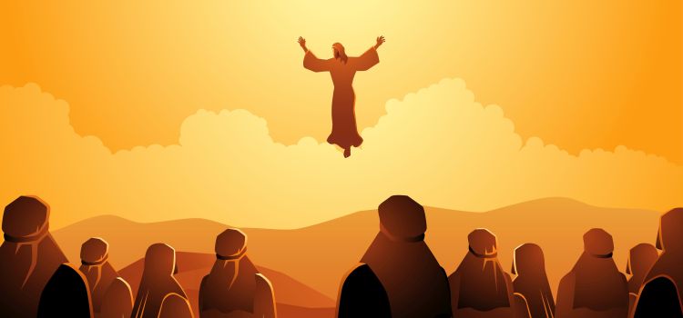 An illustration depicting the Ascension of Jesus