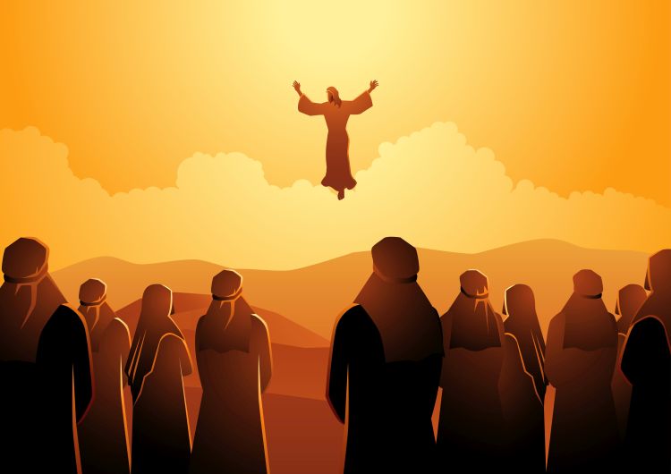 An illustration depicting the Ascension of Jesus