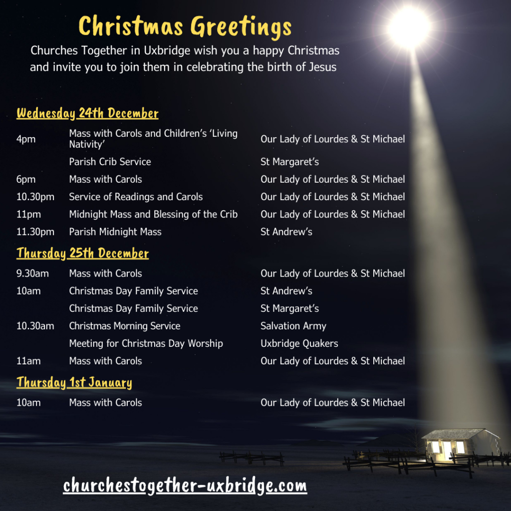 CTU Christmas services 24th December 2025 - 1st January 2025